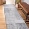 World Rug Gallery Contemporary Distressed Boxes Weather Resistant Indoor/Outdoor Runner Rug 2' x 7' Gray 4032GRAY2X7 - alternate 6